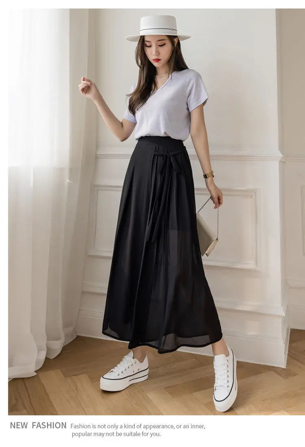 Elenvé Pleated Chiffon Pants